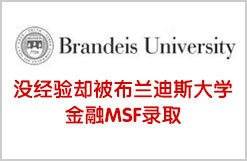 没经验却被布兰迪斯大学金融MSF录取